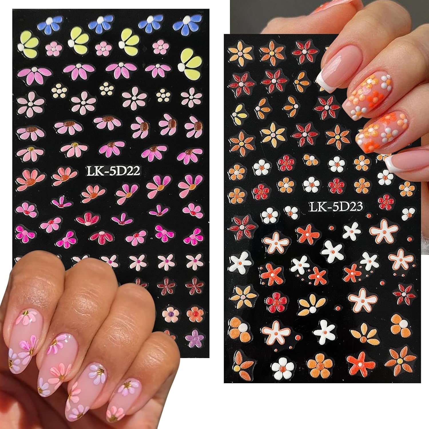 VOTACOS decal sheet beside a ruler showing sizes for accurate nail fit