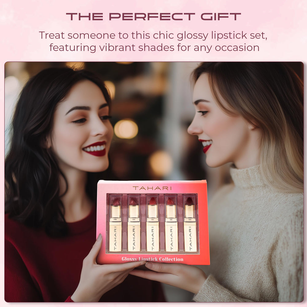 VOTUM Tahari lipstick applied on model demonstrating true color payoff