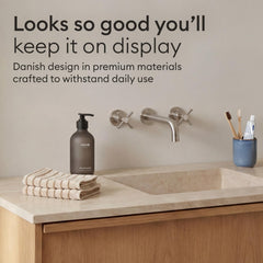 Vove lifestyle shot on a sink counter showing a spa-like routine and pleasant essential-oil scent