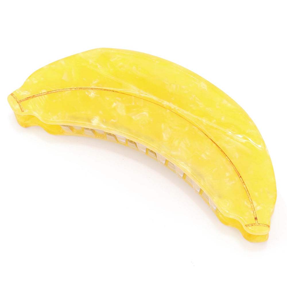 Vovii front view of banana claw clip showing shape and vibrant color for a fun accent