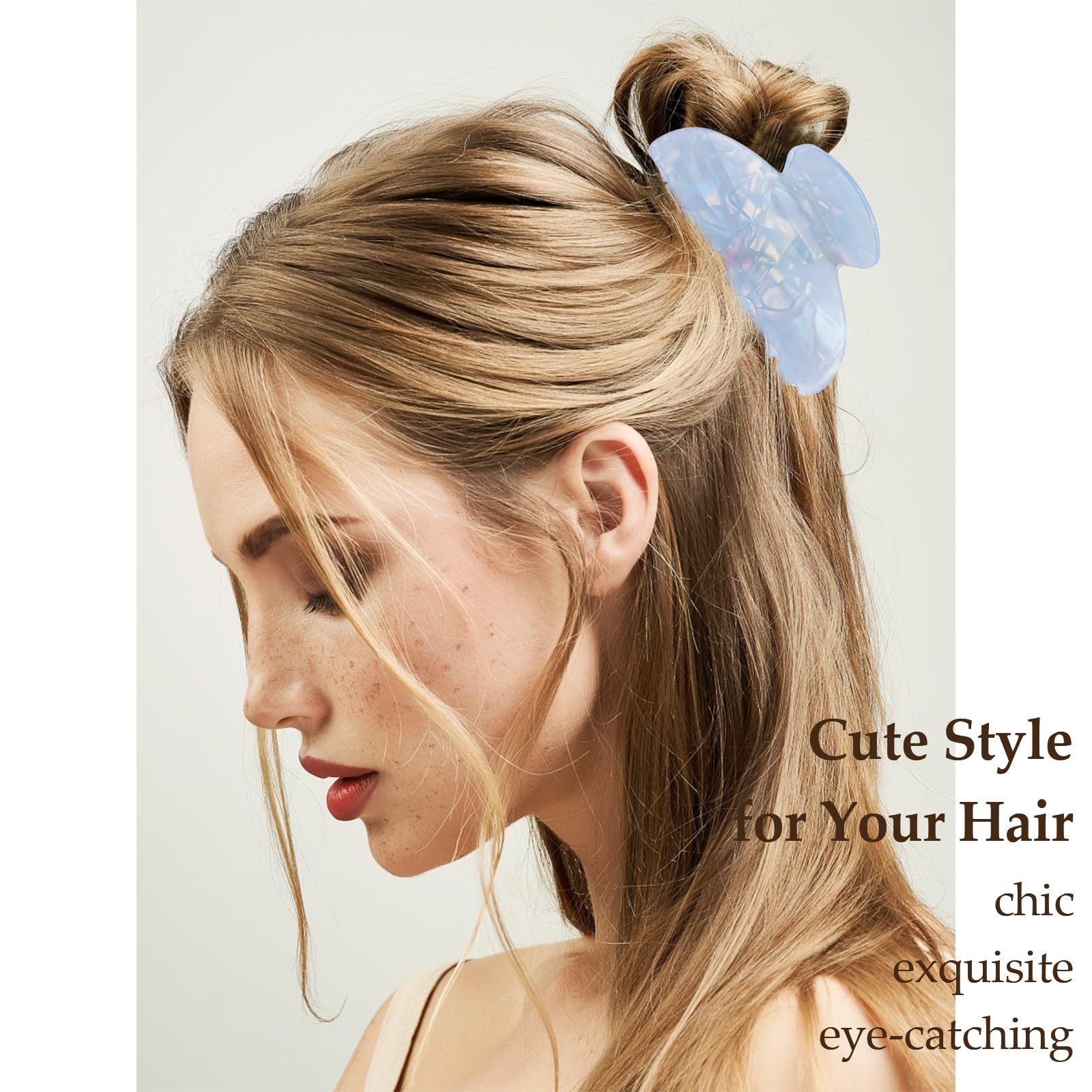 Vovii beige clip securing hair for a neat look and comfortable hold benefit