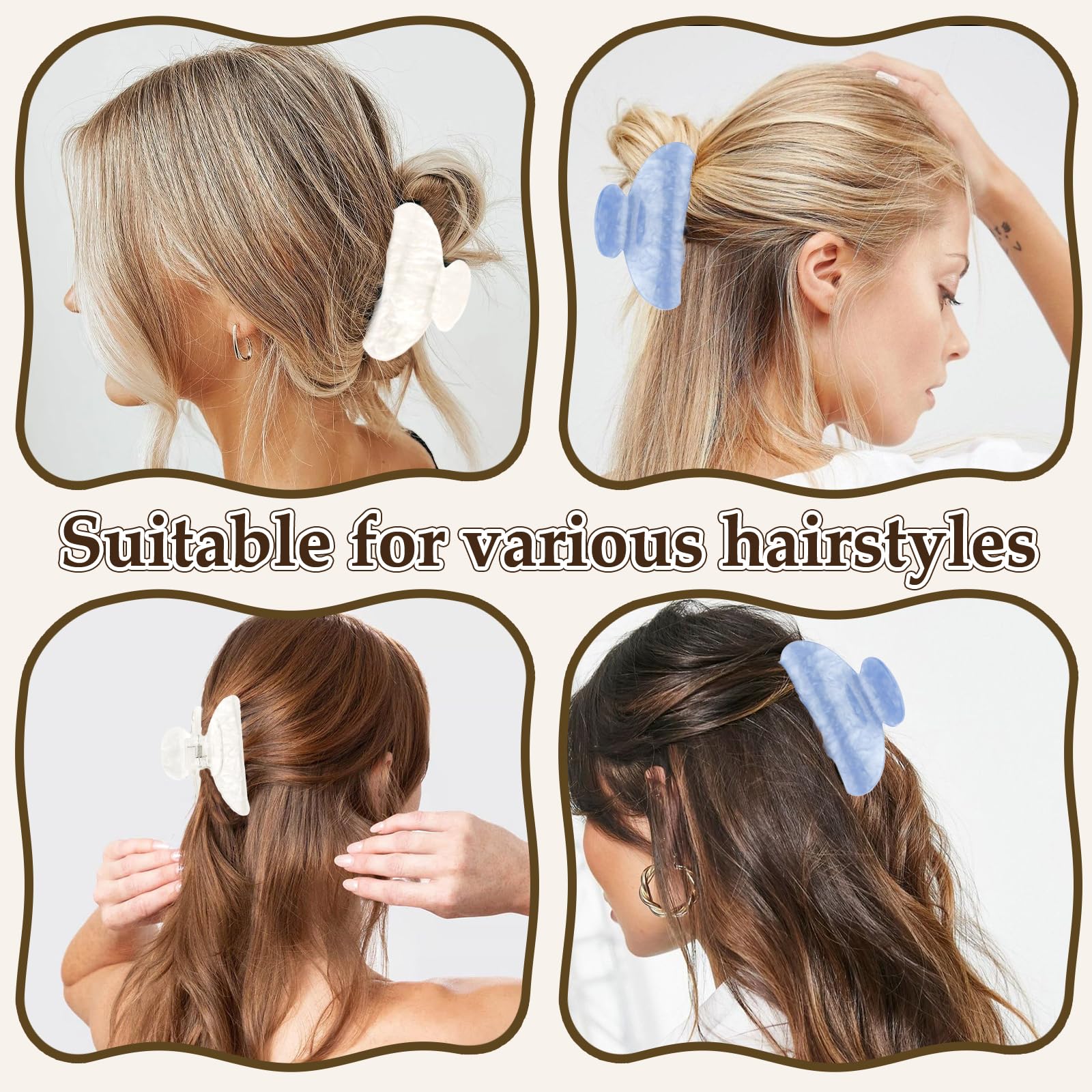 Vovii clip holding thick hair, shows strong grip without tugging