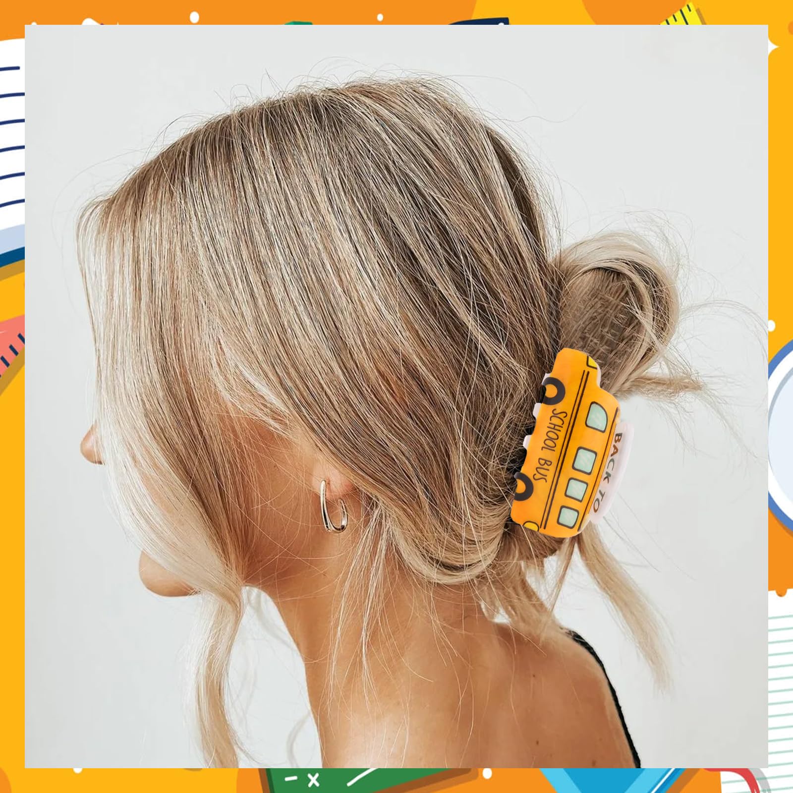 Vovii clips styled in hair to demonstrate tidy hold during busy work
