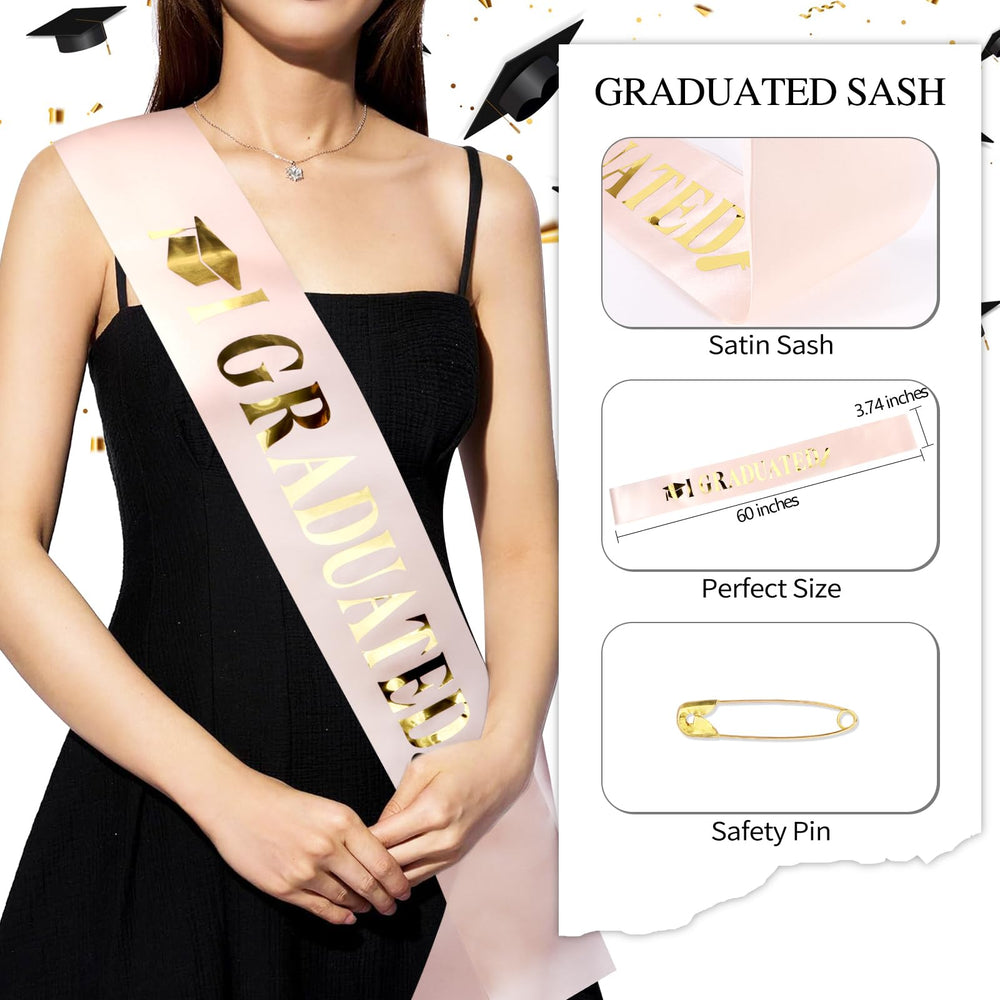 Vovii crown and sash styled in photo shoot to enhance graduation portraits