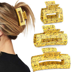 Vovii front view of duck clips showing cheerful yellow design and playful charm