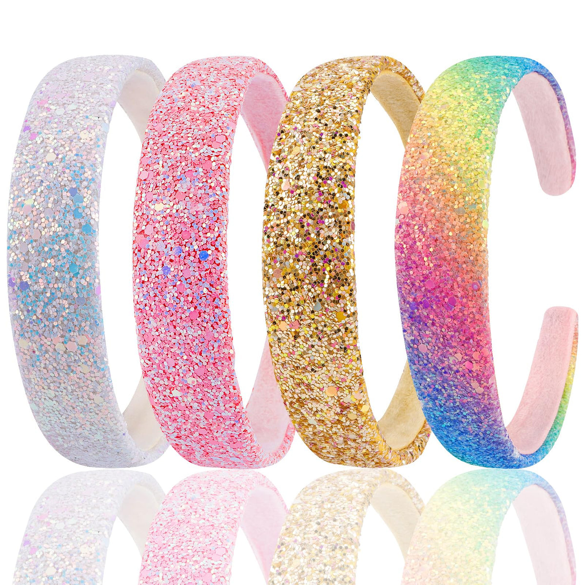 Vovii headband front view showing sparkle and stylish shape for instant glam