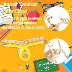 Vovii clip in a teacher's bun demonstrating practical hands-free convenience
