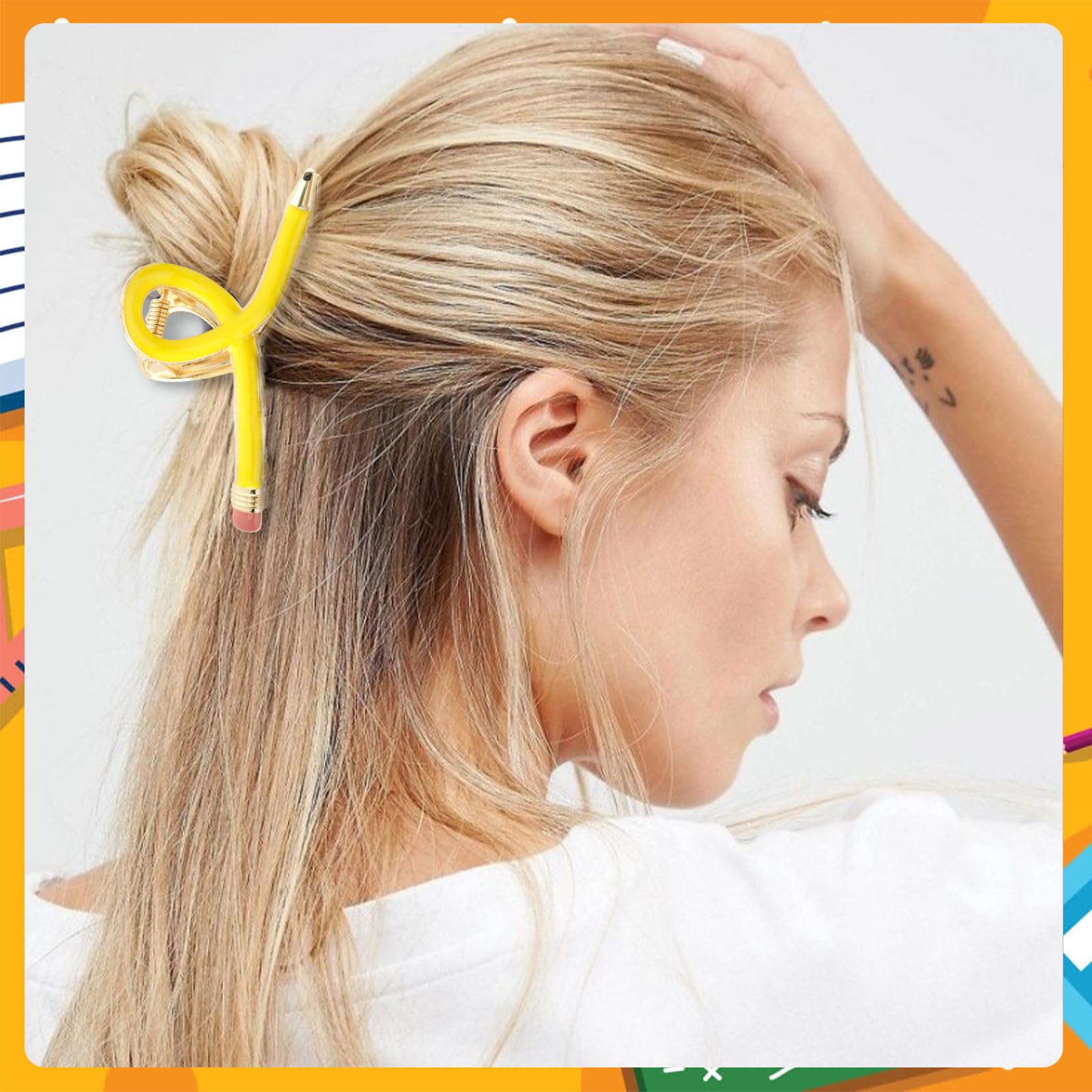 Vovii pencil clip in hair securing an effortless updo look