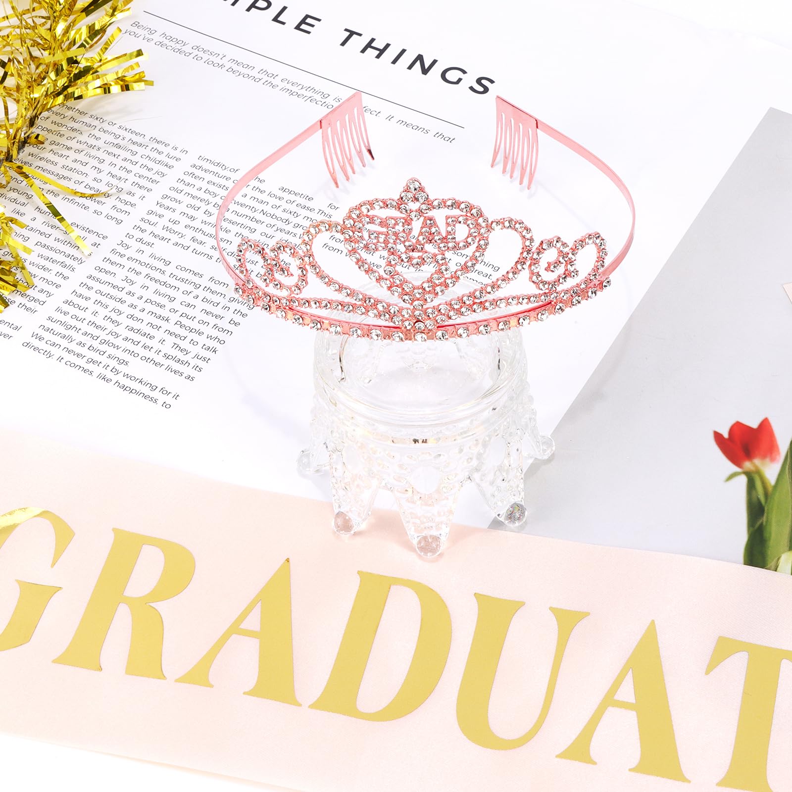 Vovii sash closeup of gold-foil "I Graduated" lettering for polished photos