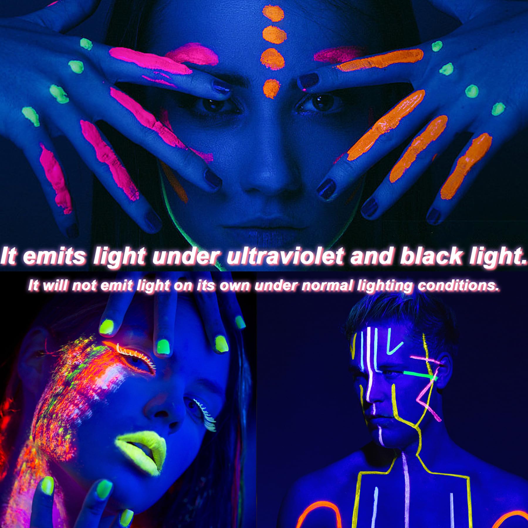 VPICKEVYS blacklight glow demo illustrating bright UV fluorescence