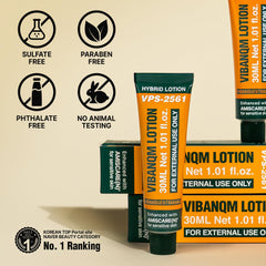 VQM beige cream texture close-up displaying fast absorption benefit