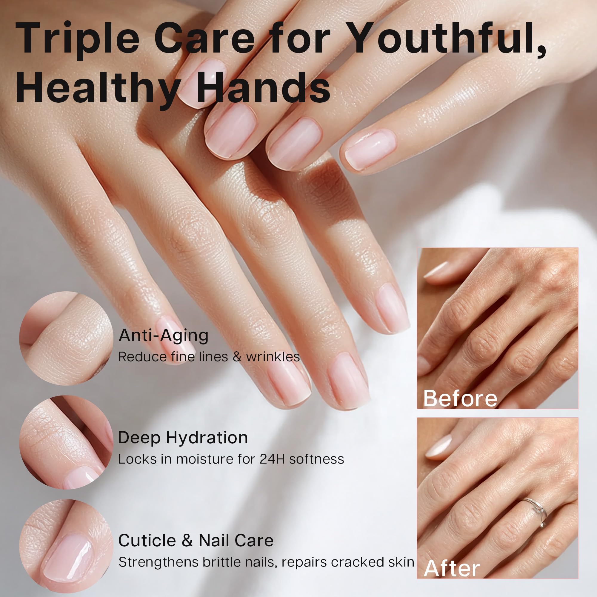 VRAIKO OUHOE on nails and cuticles showing conditioning effect