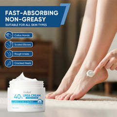 VREKEF being applied to a cracked heel demonstrating targeted softening