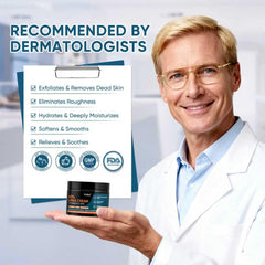 VREKEF ingredient panel illustration showing urea and salicylic acid benefits
