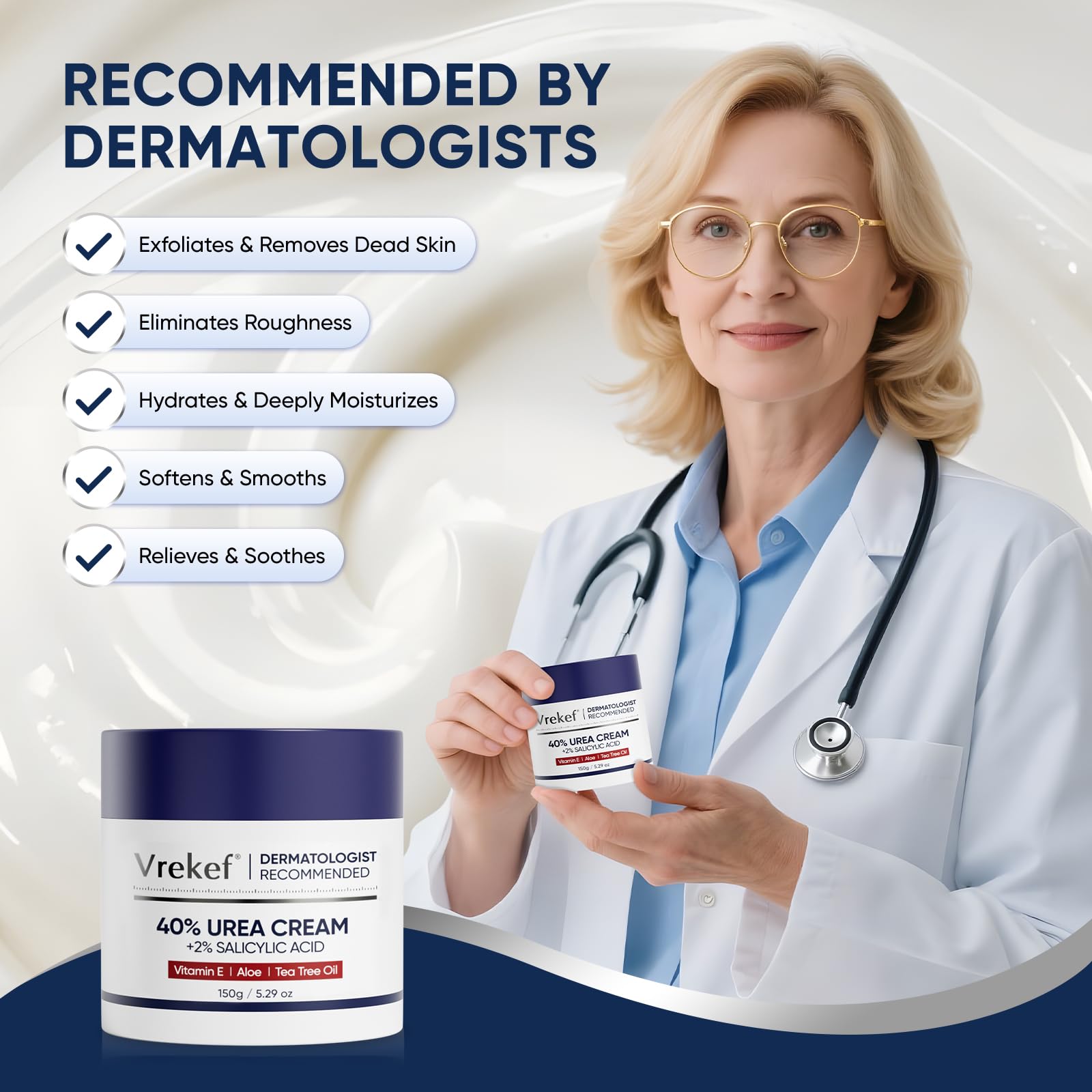 VREKEF used on hands and elbows showing smoother skin results