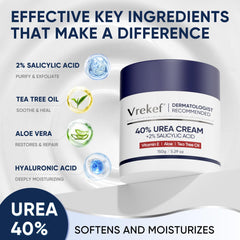 VREKEF cream texture close-up highlighting rich absorbent formula