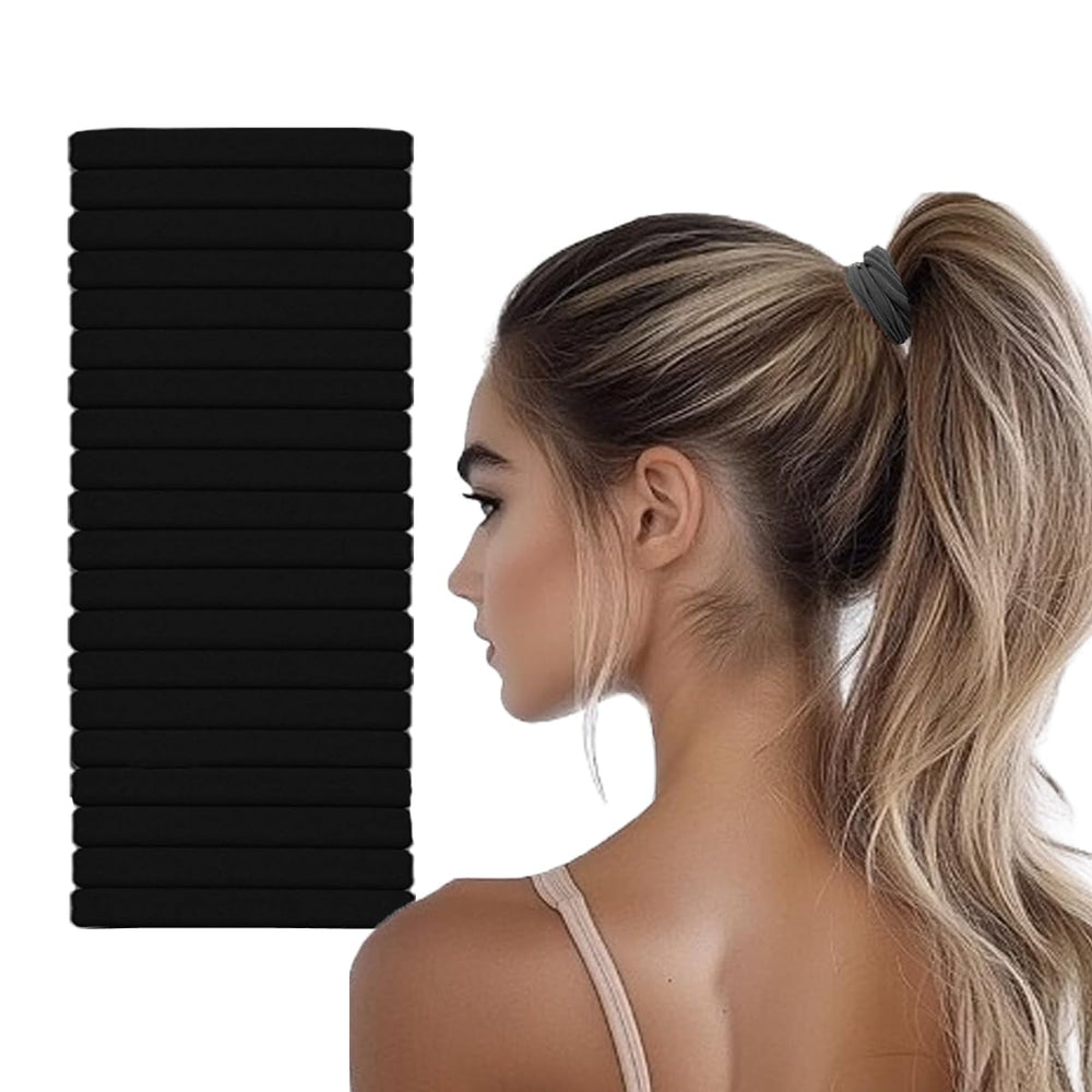 Vrose Flosi front packaging showing 20 blush nylon hair ties, convenient and damage-free