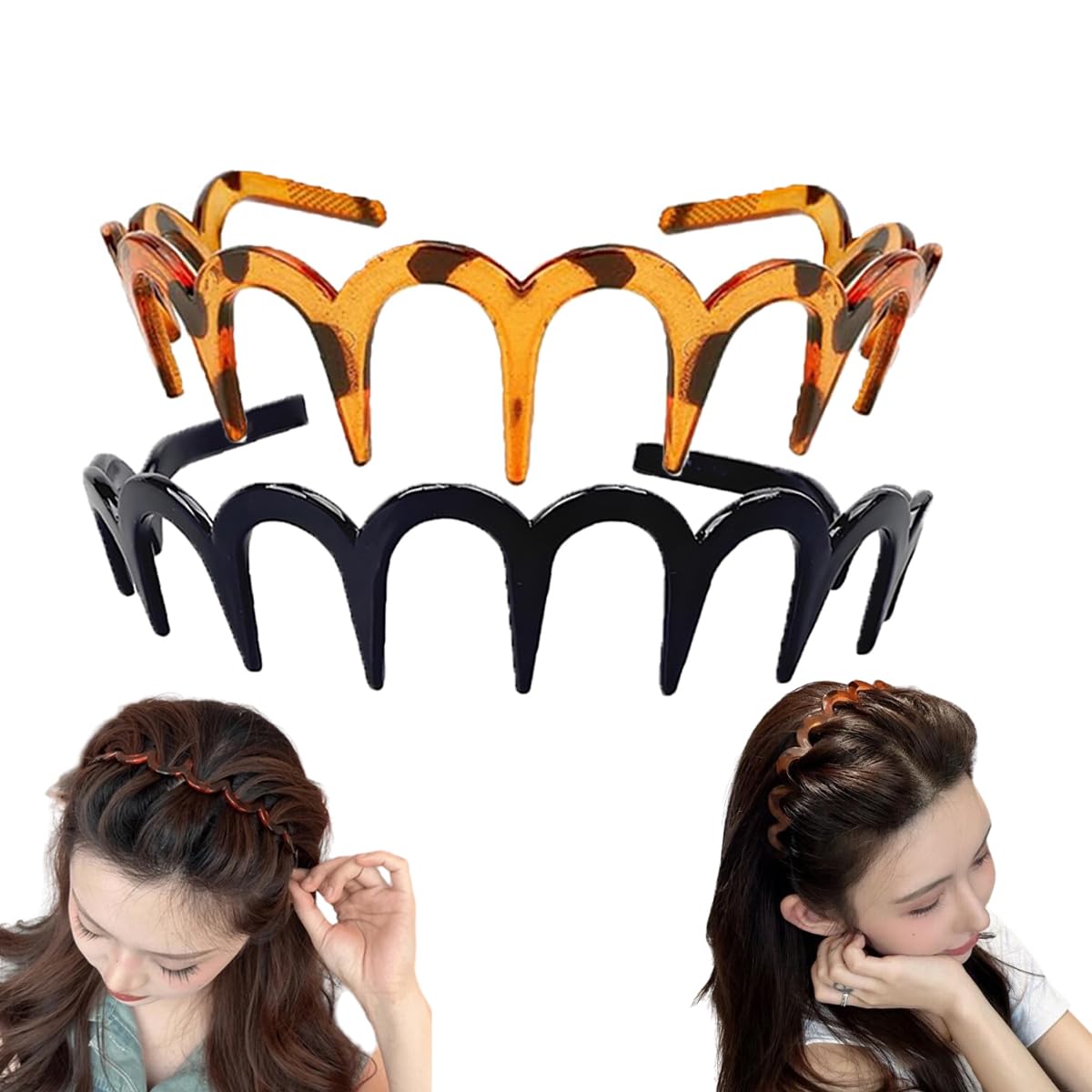 Vrose Flosi front view of two headbands showing color and shape, easy styling
