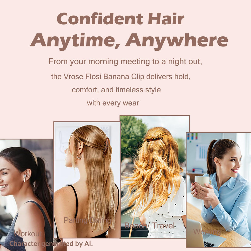 Vrose Flosi creating half-up volume for fuller look and no crease