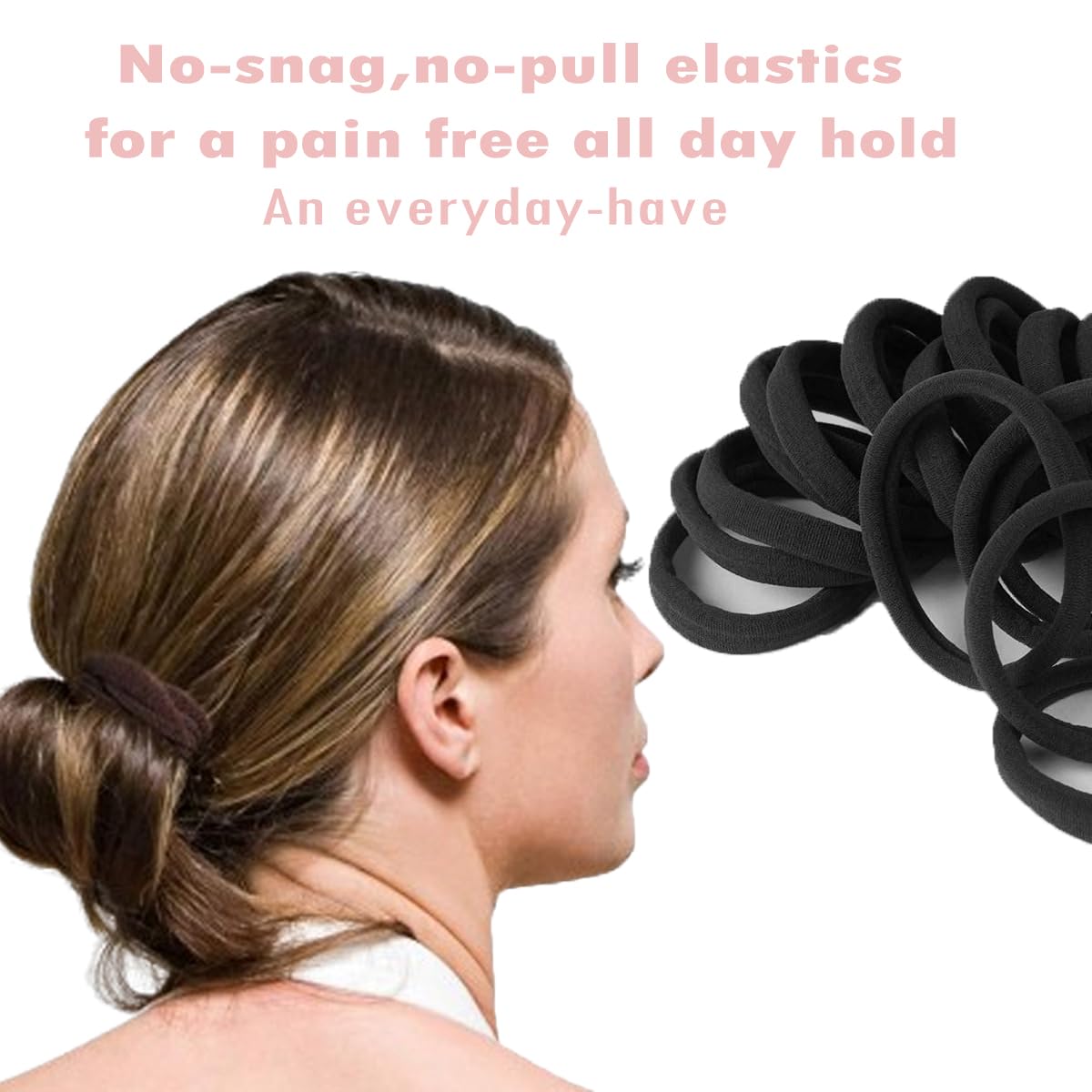 Vrose Flosi next to a hand showing size and stretch for comfort and strength