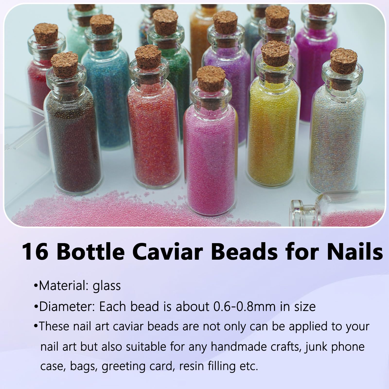 vryctonx finished manicure with iridescent beads, durable textured nail effect