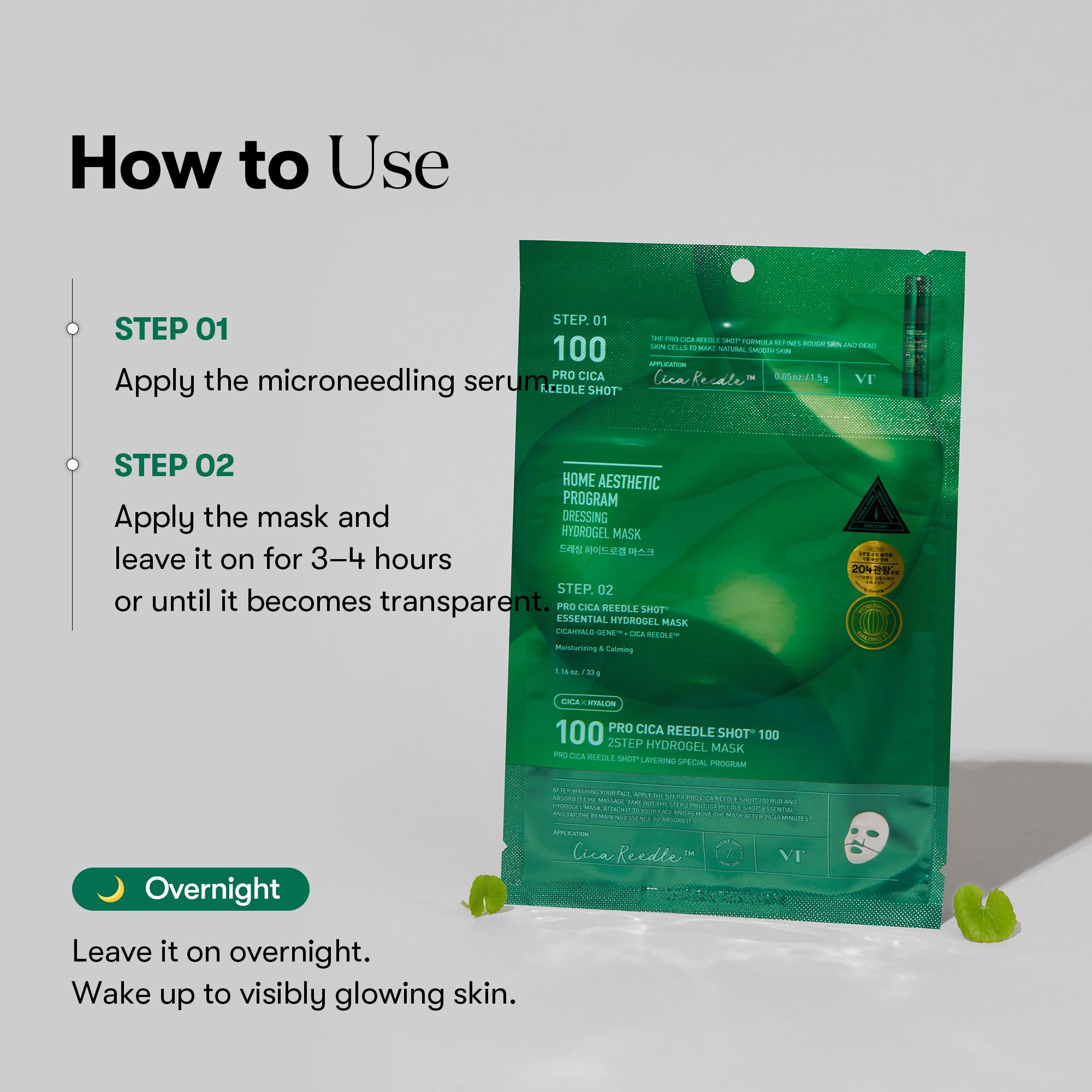 VT COSMETICS mask left on bedside table for overnight calming skincare routine
