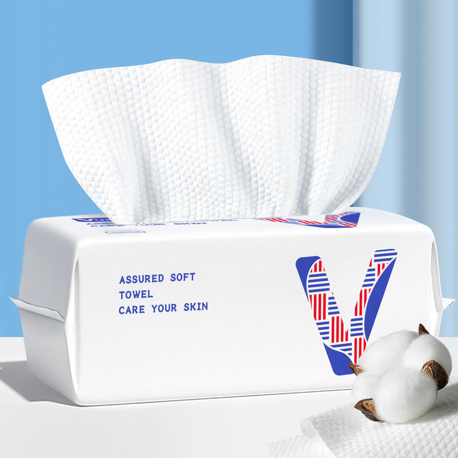 vuacepe front packaging showing 100-count biodegradable towels and clear labeling benefit
