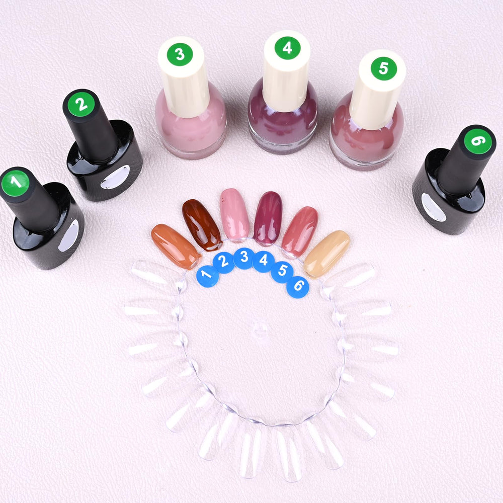 Vukasi flatlay with swatch wheels and polish set for catalog and social photos