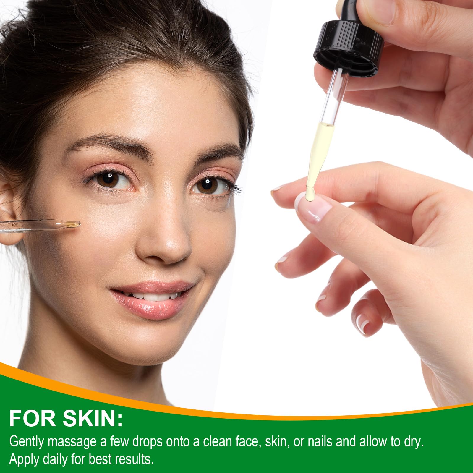 Brushing VXHDAG Batana oil on brows and lashes to enhance definition