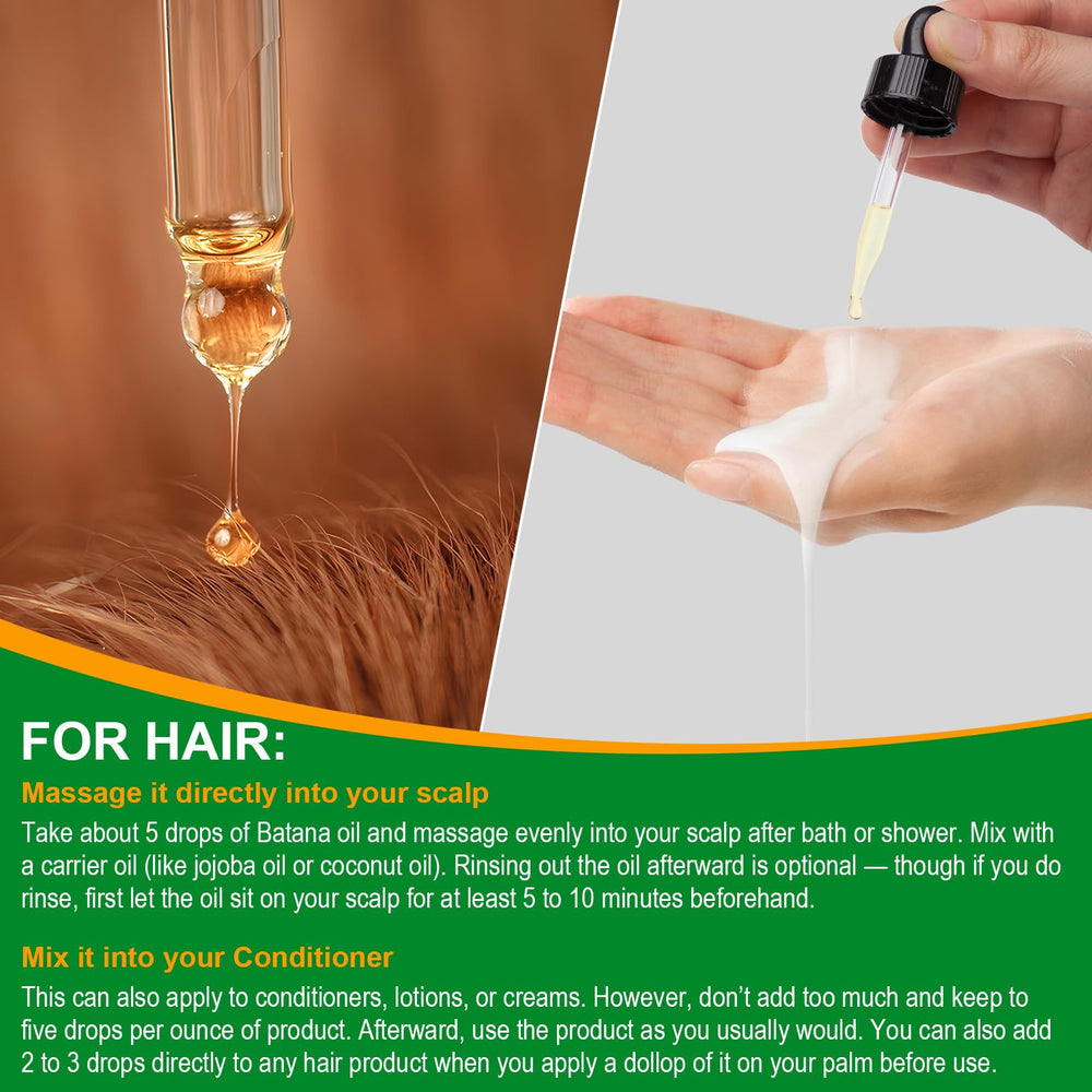 Application of VXHDAG Batana oil to hair ends to reduce split ends
