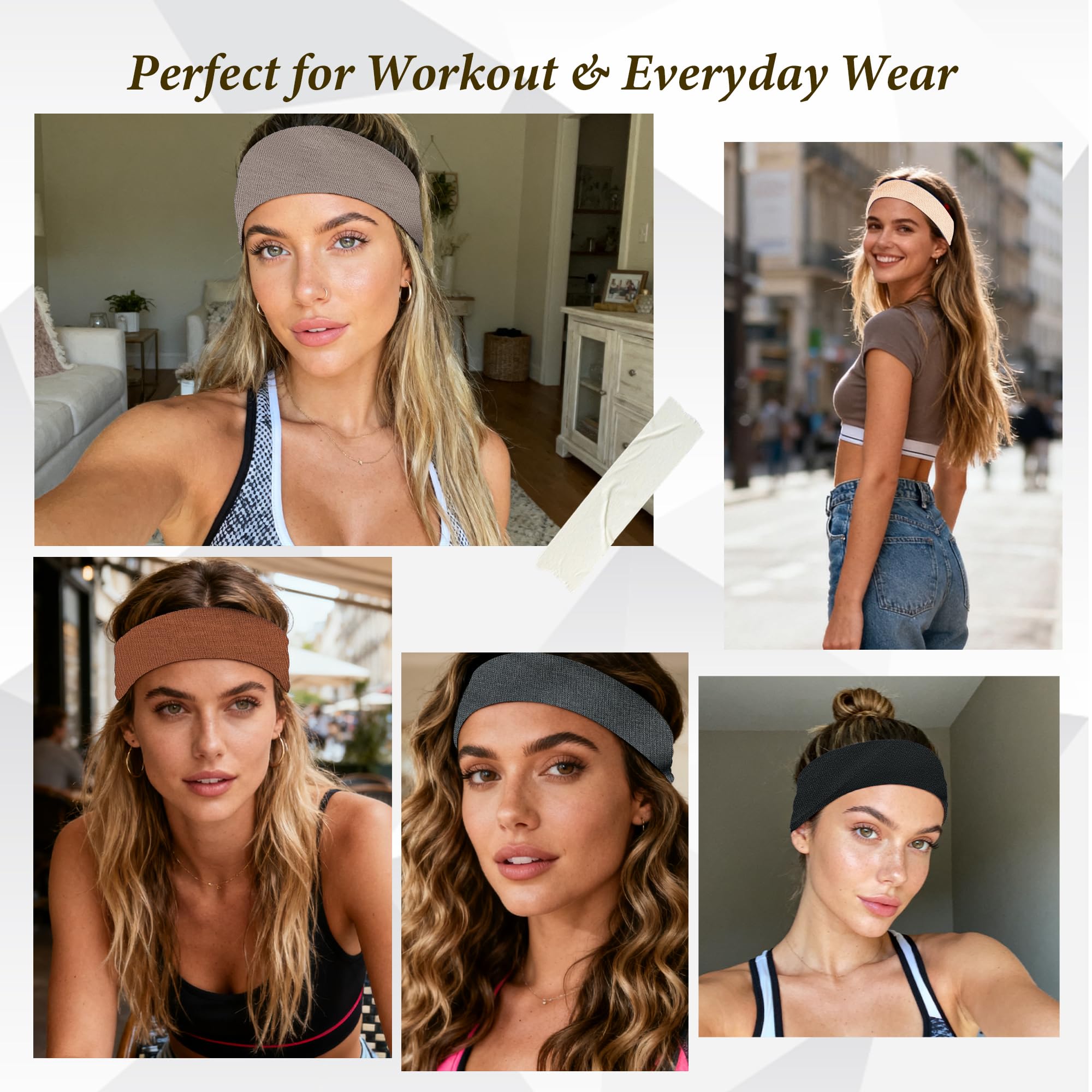 Vylxuxa six headbands laid flat displaying color variety for easy outfit matching
