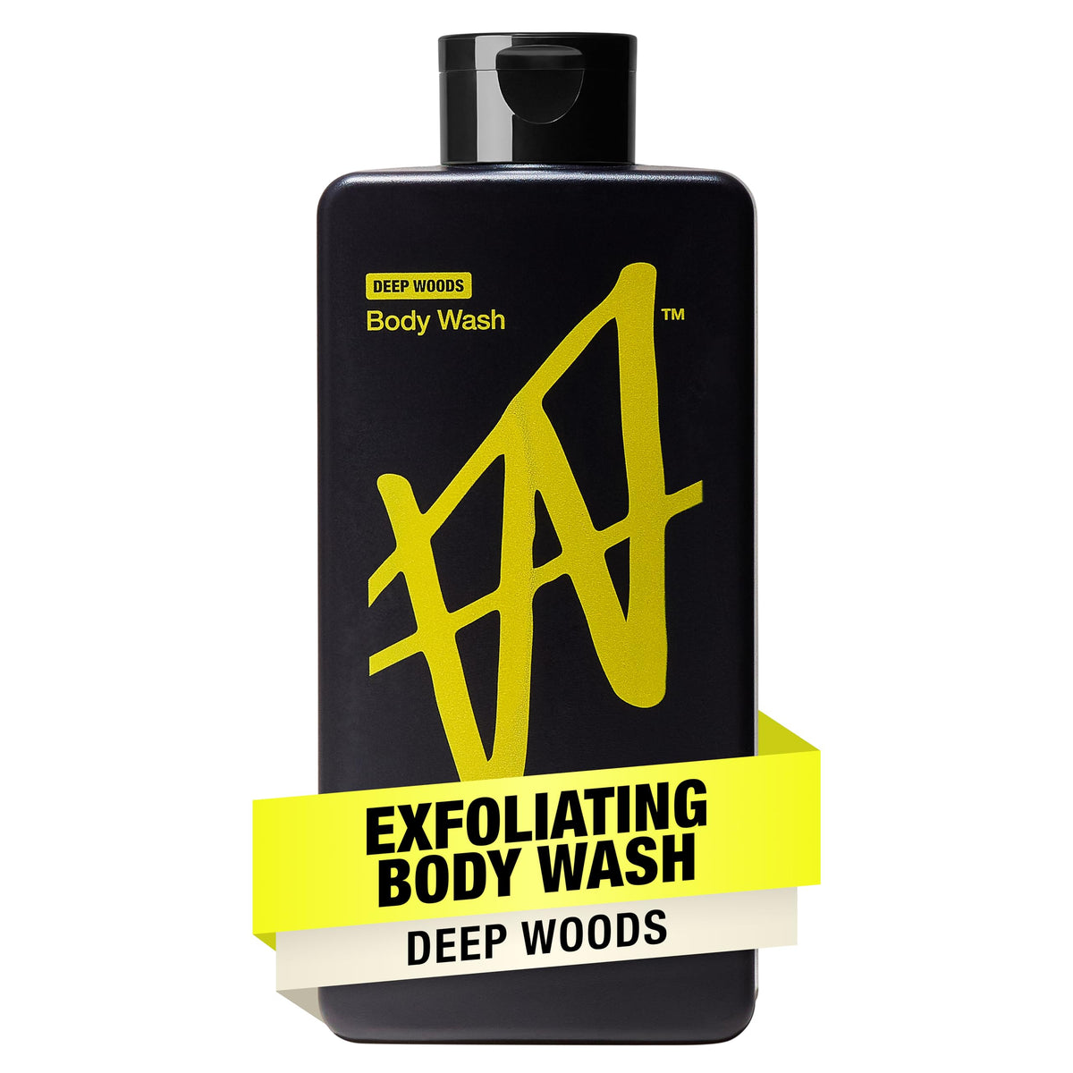 W by Jake Paul front bottle shot showing Deep Woods scent and bold packaging benefit: clear identification