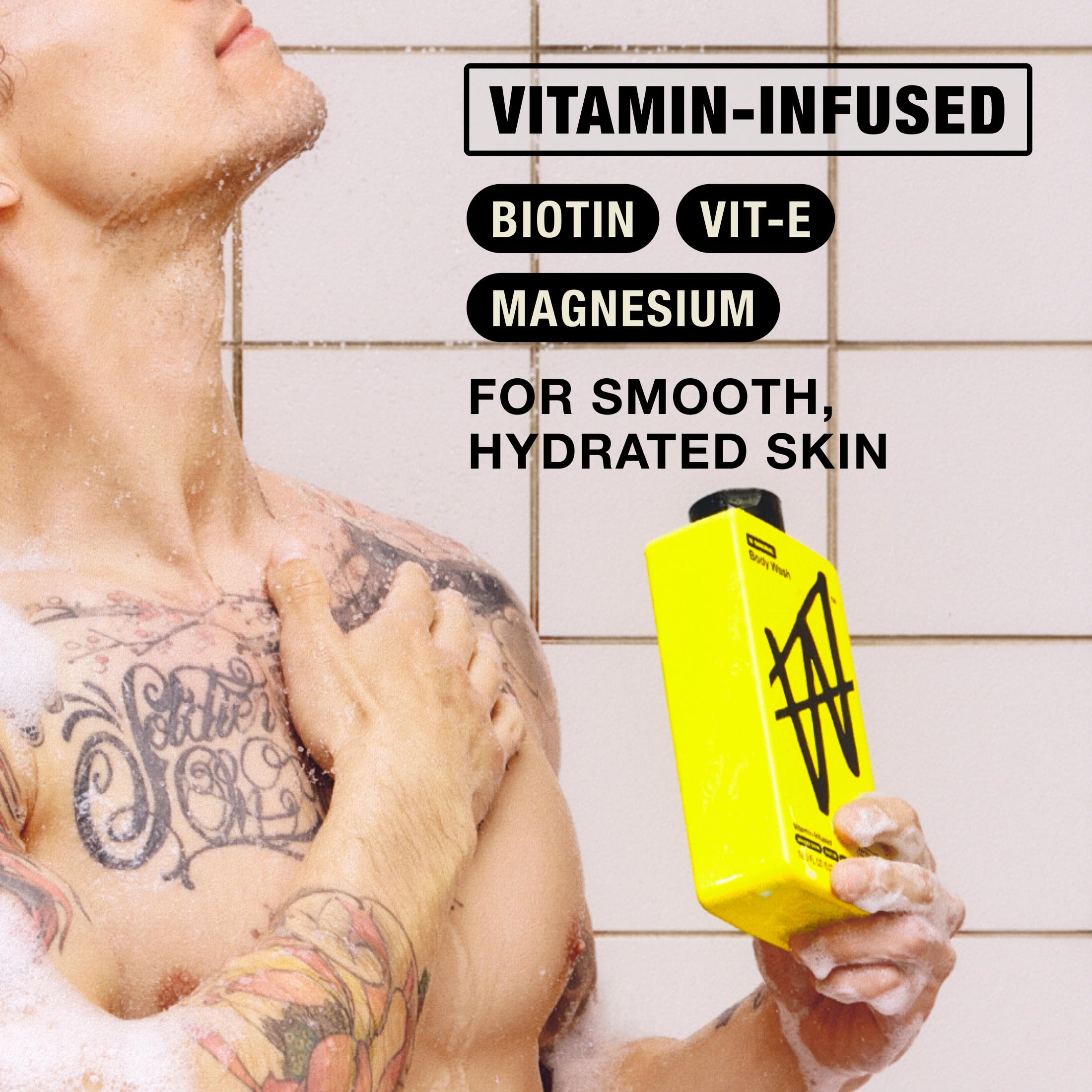 W by Jake Paul exfoliant beads close-up showing scrub action for smoother skin