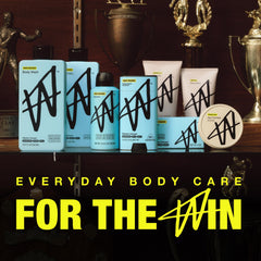 W by Jake Paul bottle on gym bathroom shelf conveying freshness after training