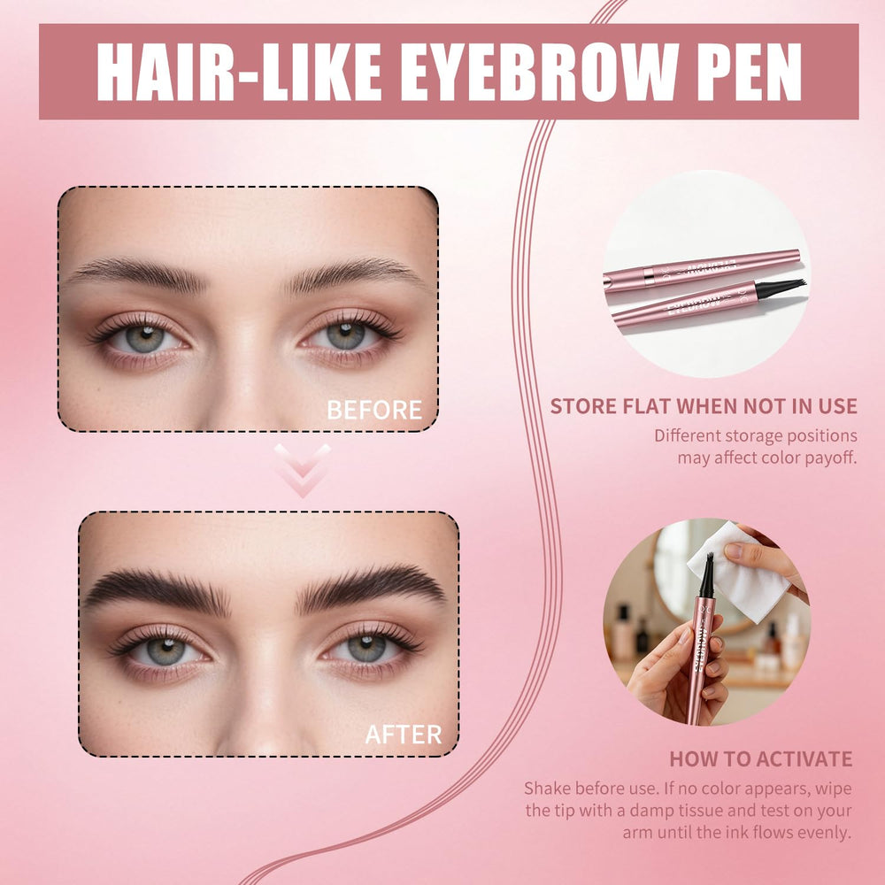 W3W applied brows on model showing fuller, natural-looking shape throughout day