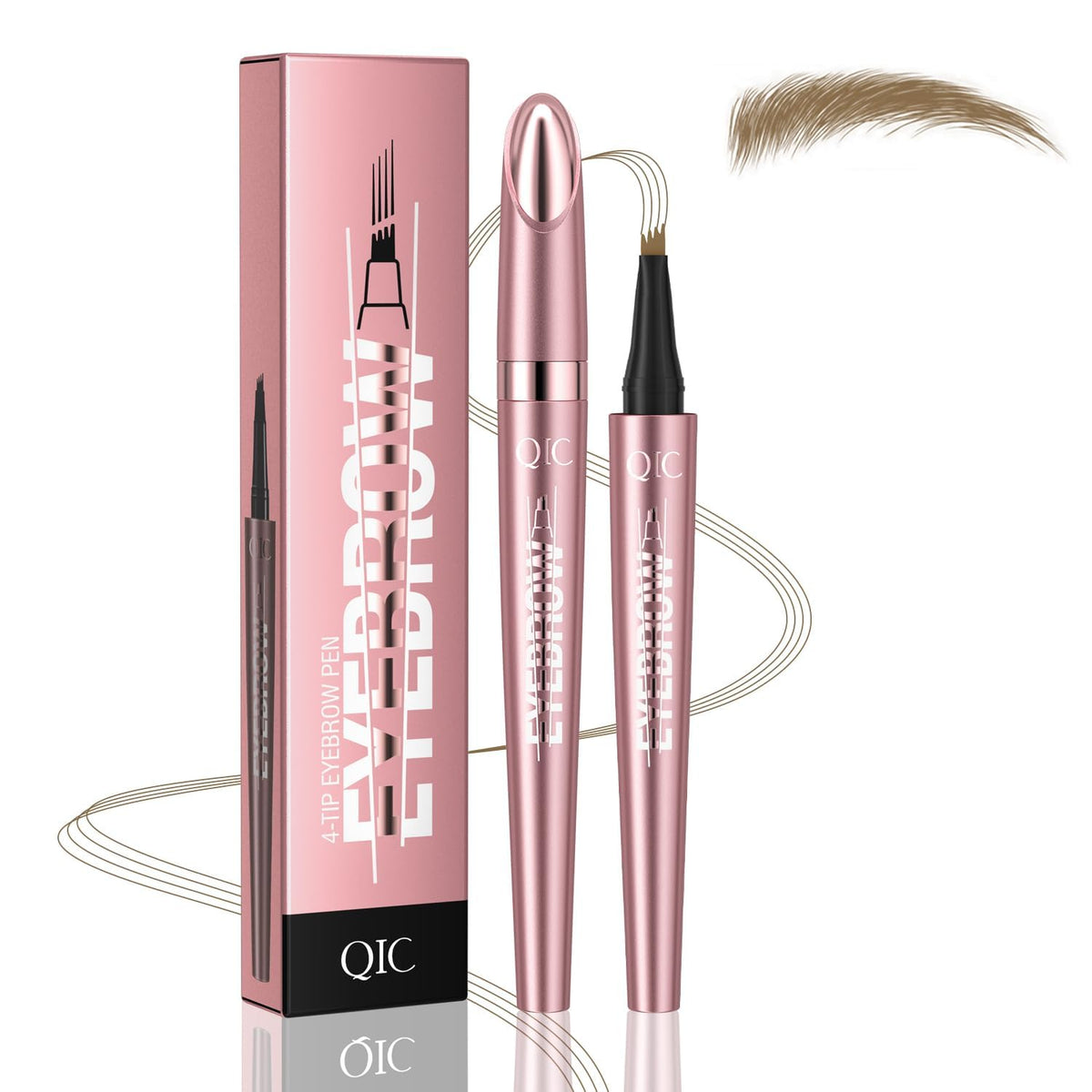 W3W eyebrow pen front view showing slim design and cap for easy handling