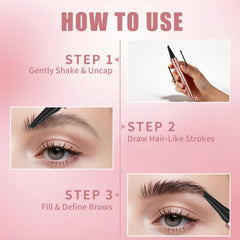 W3W product in use on model brows demonstrating quick shaping and fuller look