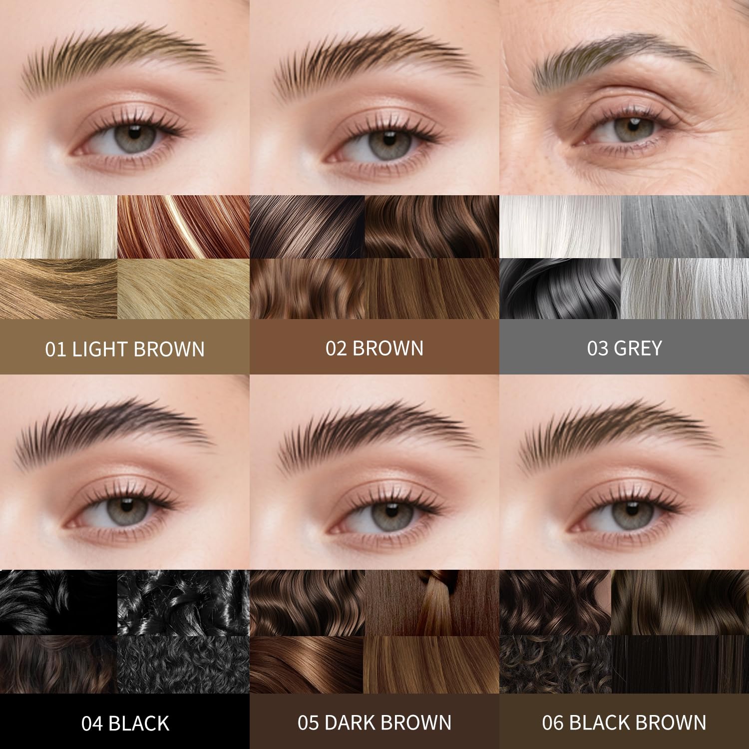 W3W color swatches on skin in black and brown demonstrating buildable coverage