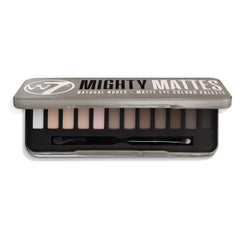 W7 open palette top-down view showing 12 matte shades for versatile looks