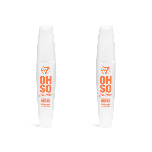 W7 front packaging showing black mascara and branding, clear product identity