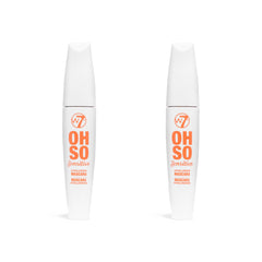 W7 front packaging showing black mascara and branding, clear product identity