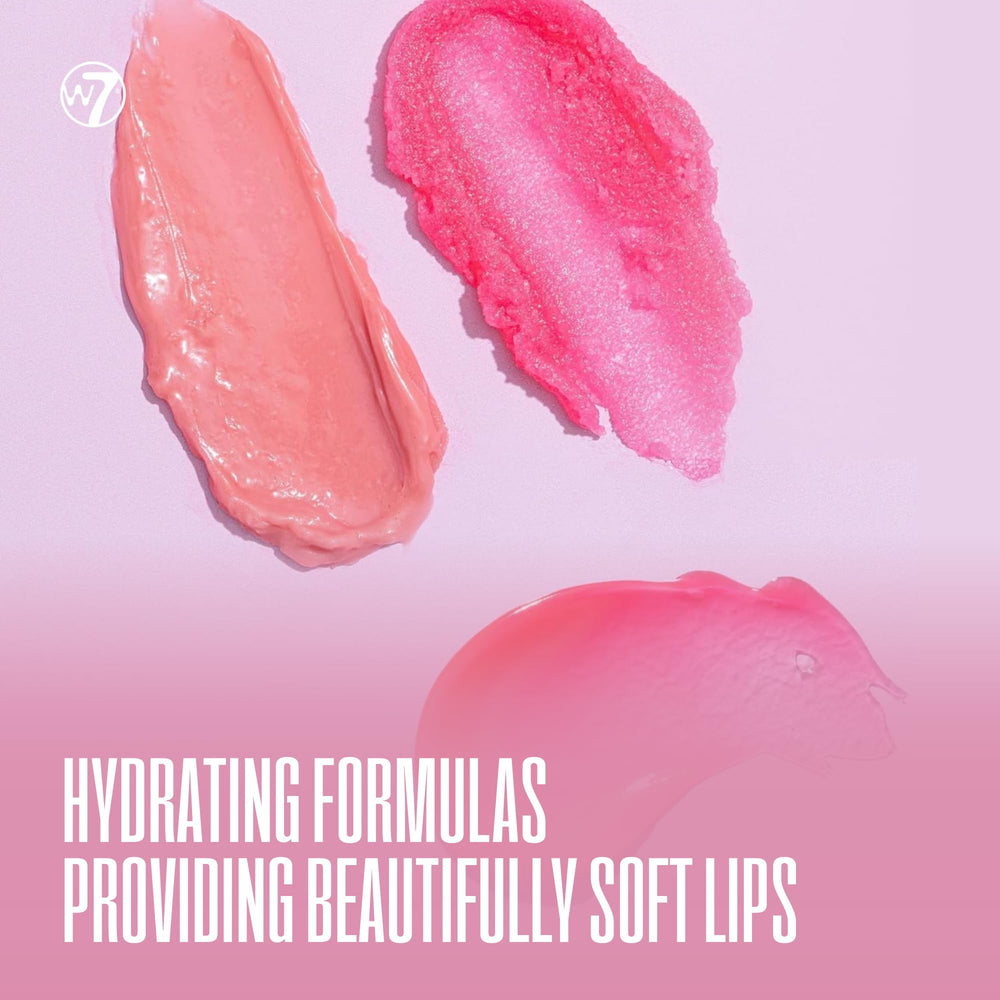 W7 full lip care trio styled in a gift basket conveying presentable gifting advantage