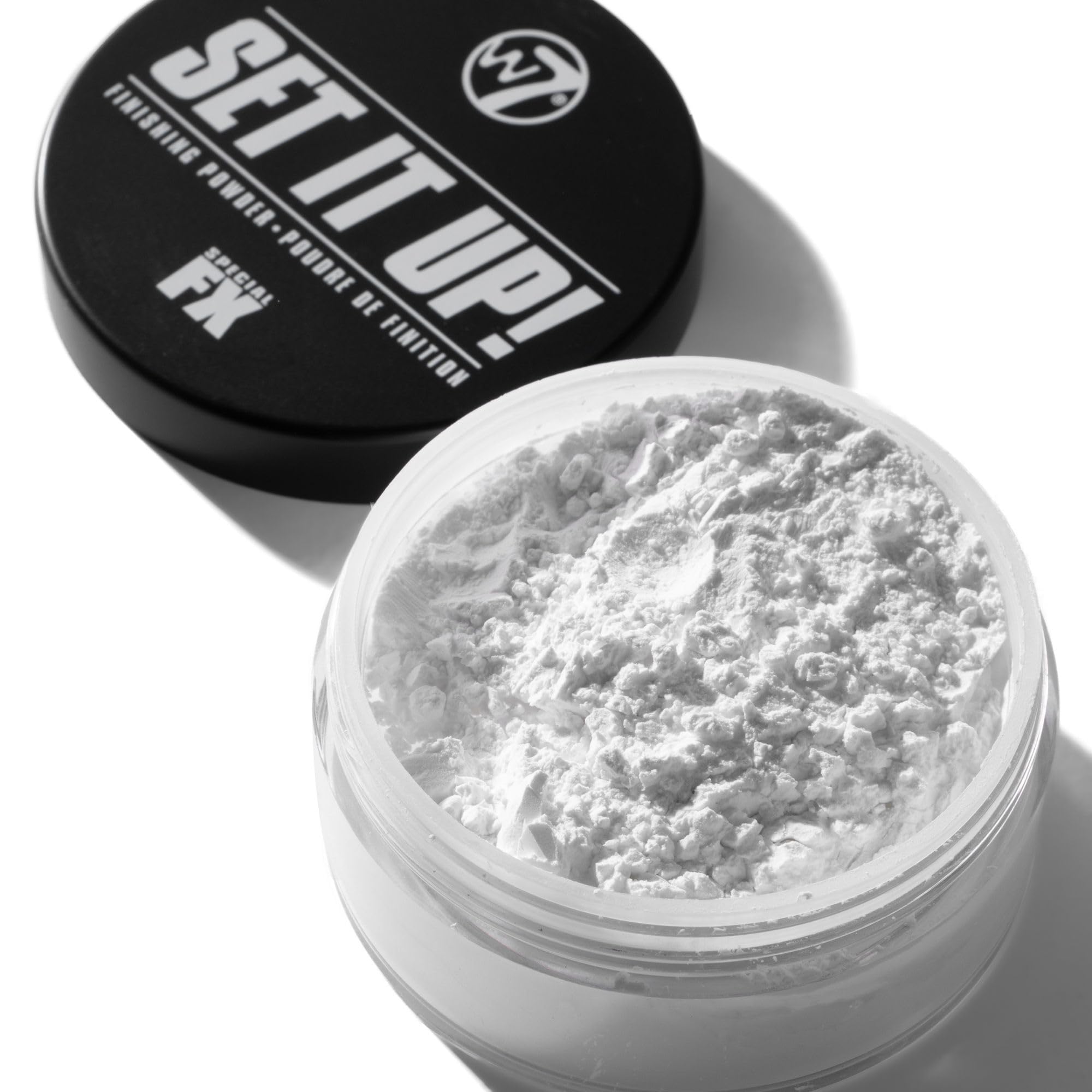 W7 powder texture close-up revealing fine-milled particles for smooth, blur effect