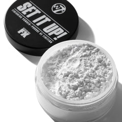 W7 powder texture close-up revealing fine-milled particles for smooth, blur effect