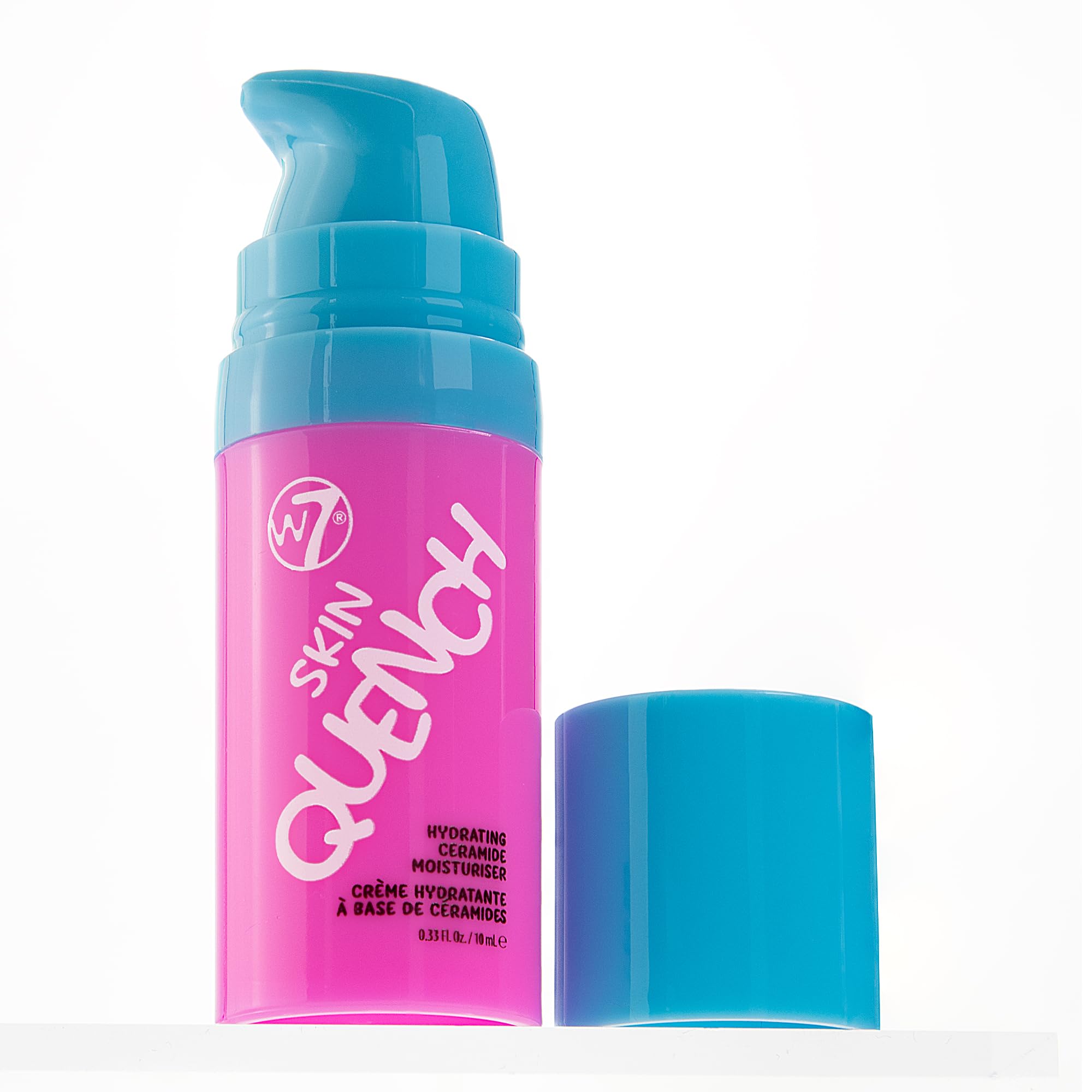 W7 moisturizer cream texture swipe showing hydrating, non-greasy finish