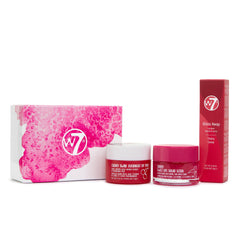 W7 front packaging of Sweet Dreams trio showing contents and cherry scent benefits