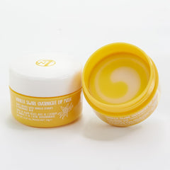 W7 Vanilla tub label detail highlighting ingredients like aloe vera and vitamin E