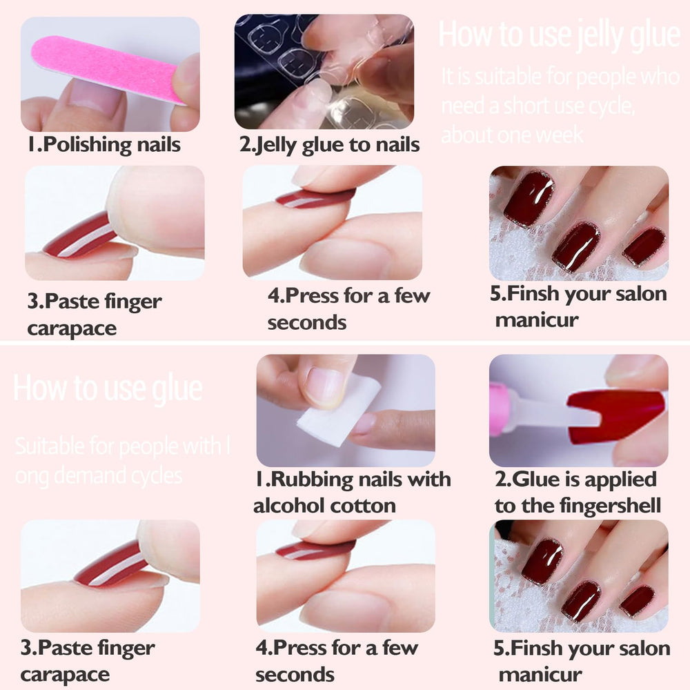 WAFOLOZE scale comparison of nails next to fingers to show size options and fit