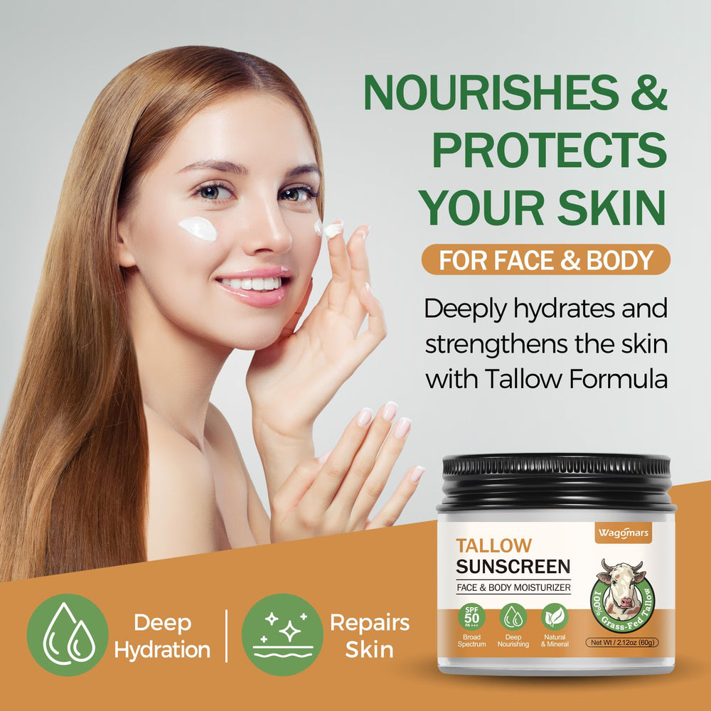 Wagomars sunscreen spread on arm showing non-greasy finish benefit
