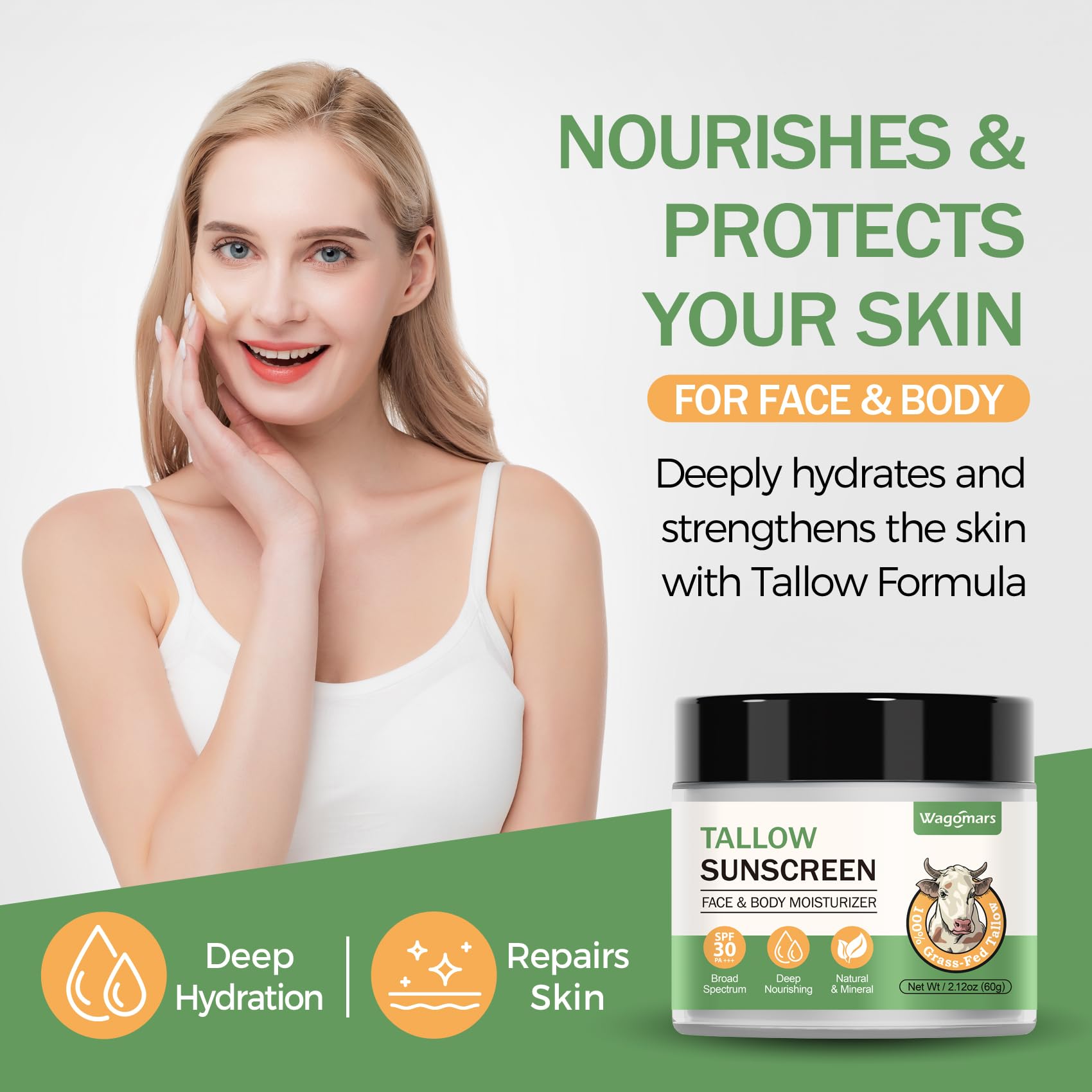 Wagomars sunscreen being applied on arm for active protection